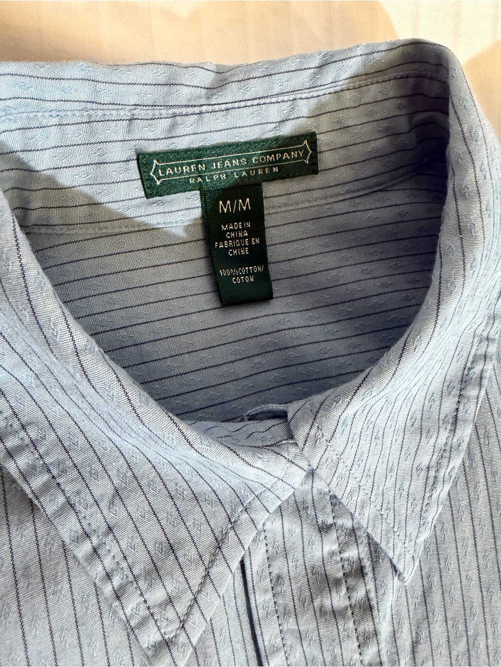 Ralph Lauren blue button down women’s size M Lauren Jeans Company 100% cotton